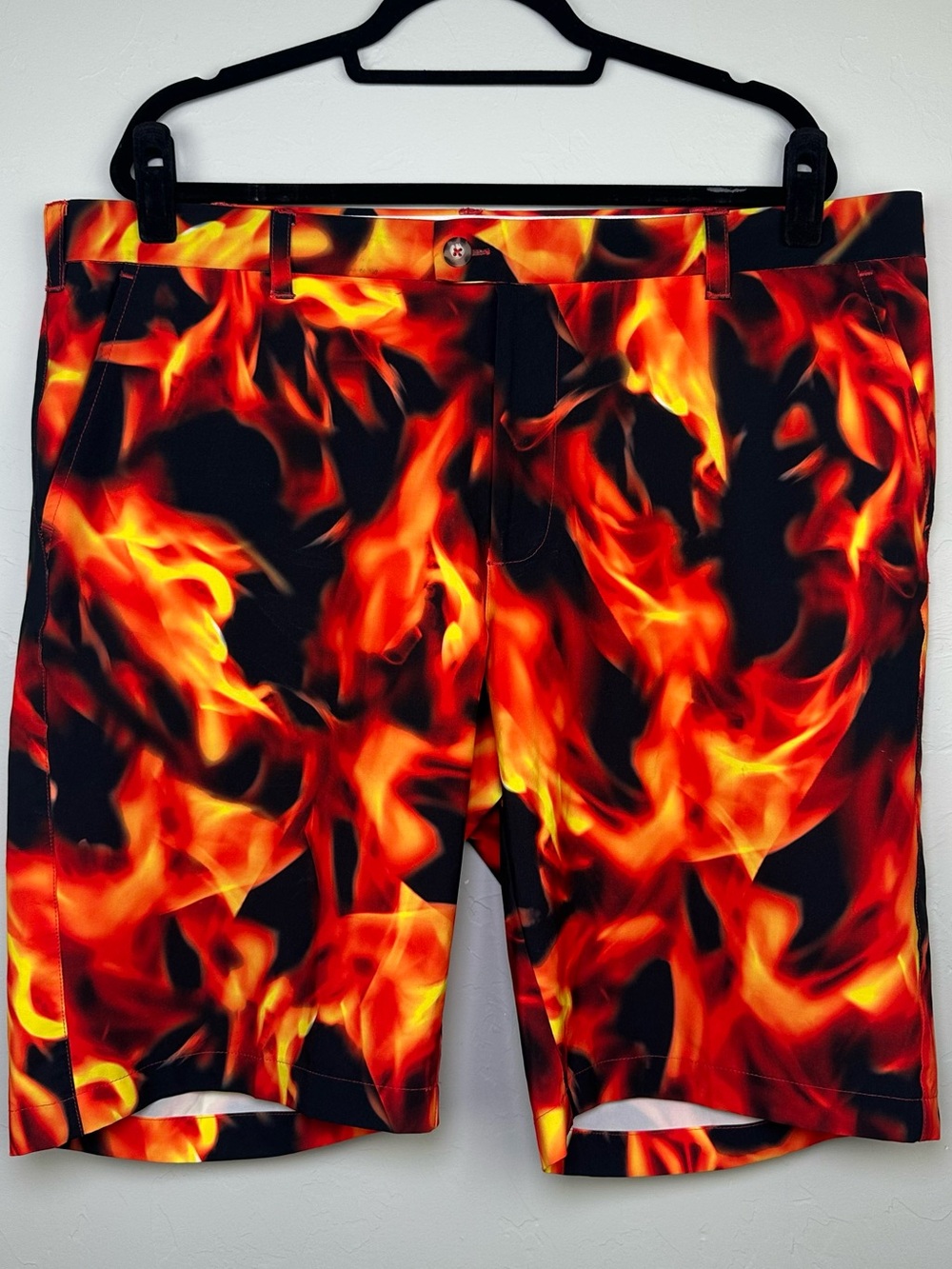 Loudmouth Golf Flame Fire Print Stretch Shorts Men’s 40